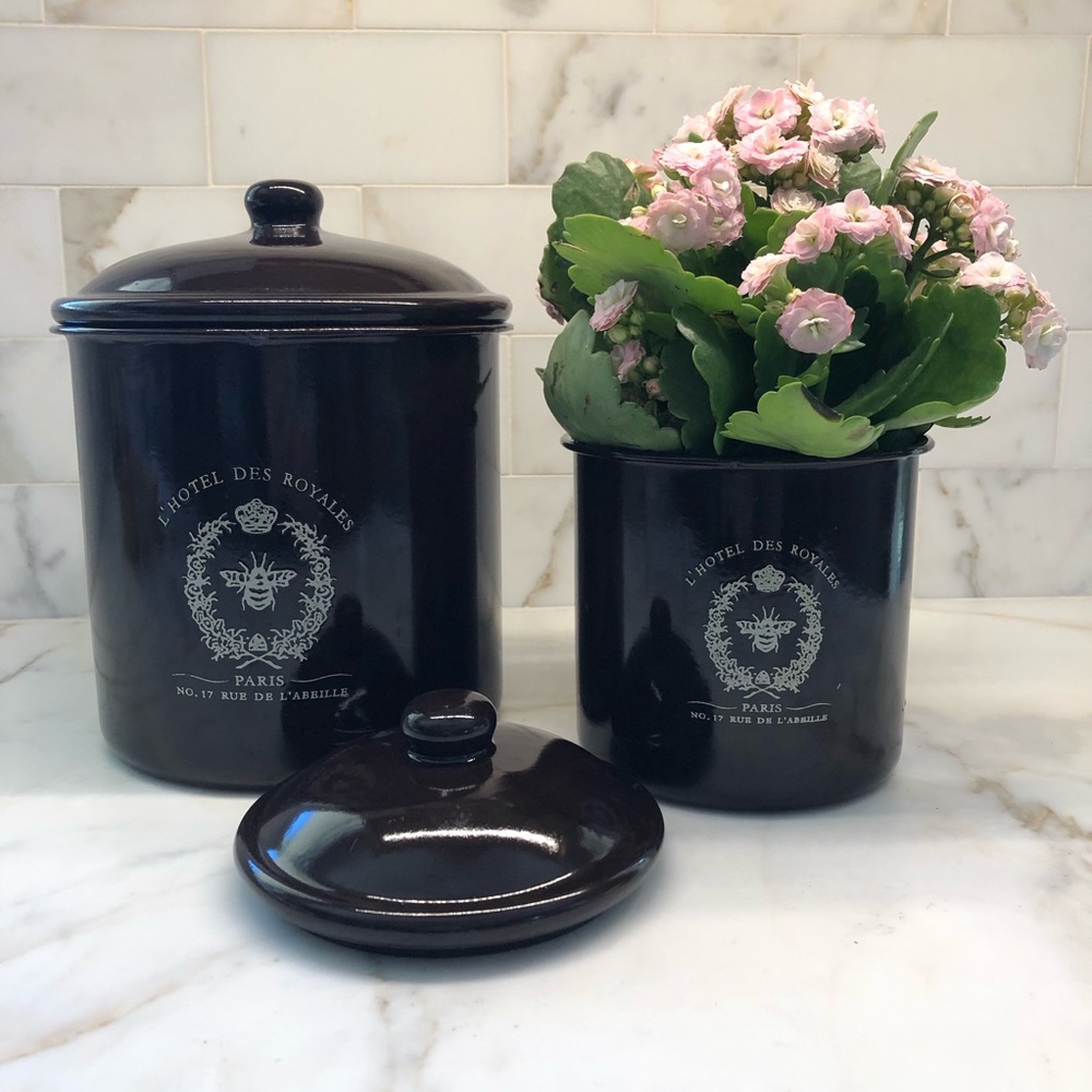 French Style Enamel Canisters - L’Hotel Des Royales